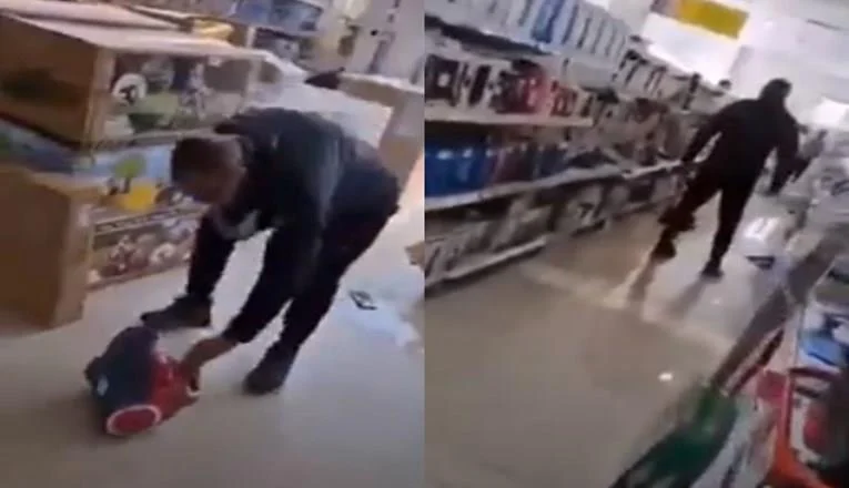 ВИДЕО: Збесна поради расипана правосмукалка и направи хаос во продавницата