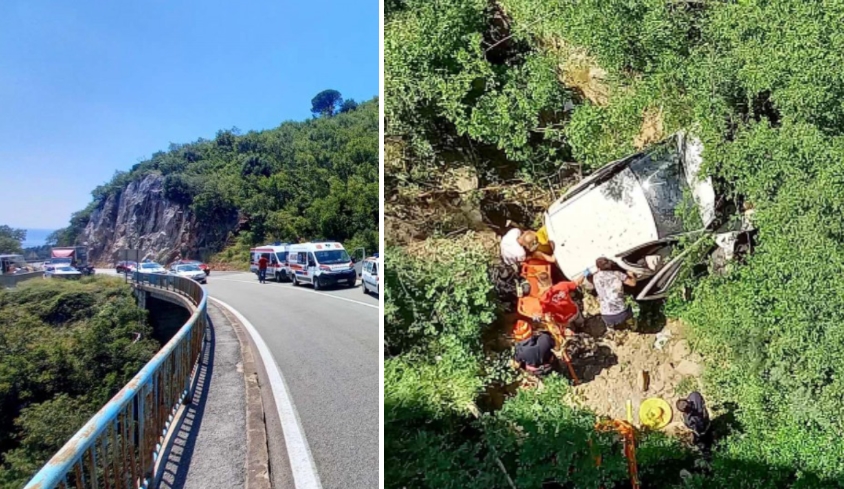 (фото) ТЕШКА НЕСРЕЌА: Автомобил излета од мост во провалија во Црна Гора- четири женски лица се пренесени во болница