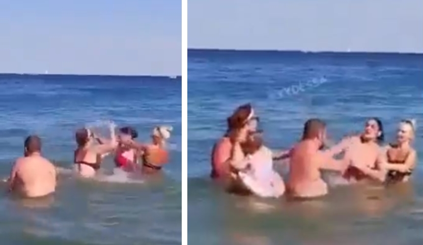 НЕВЕРОЈАТНА СНИМКА: Жестока тепачка меѓу жени во море во Грција (ВИДЕО)