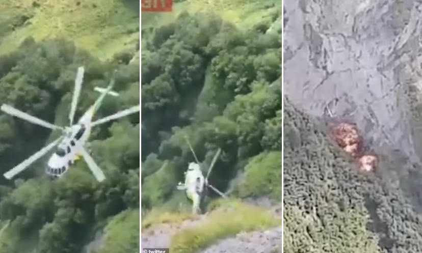 ШОКАНТНА СНИМКА: Осум лица загинаа откако хеликоптер се урна во обид да спаси двајца параглајдеристи во Грузија (ВИДЕО)