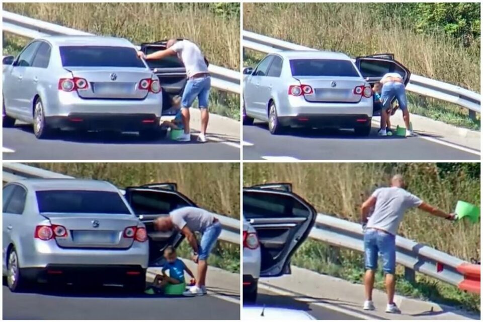 ДА СЕ КАЗНИ И ДА МУ СЕ ОДЗЕМЕ ВОЗАЧКАТА: Снимка од татко и дете на автопат предизвика реакции во Словенија (ВИДЕО)