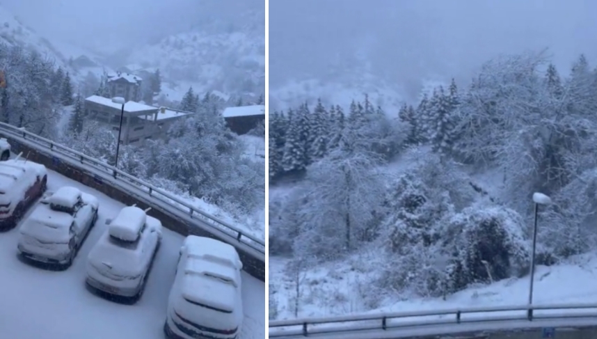Снег падна во делови од Македонија: Еве каде во моментов вее- снимки од Шапка, Пониква и Нижо Поле (ВИДЕО) и