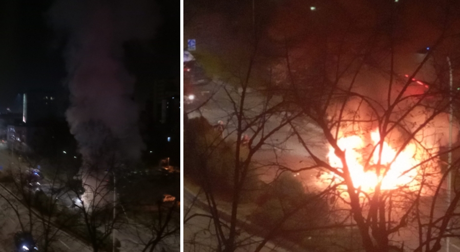 ФОТО: Позната причината за пожарот и малите експлозии кои вечерва се слушнаа во центарот на Скопје
