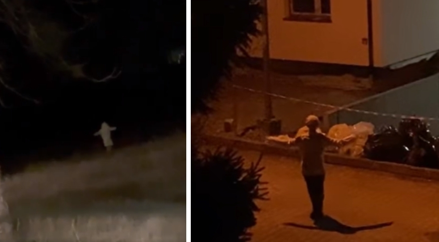 ВИДЕО: Лице облечено во бела мантија веќе неколку ноќи плаши луѓе во Македонија!