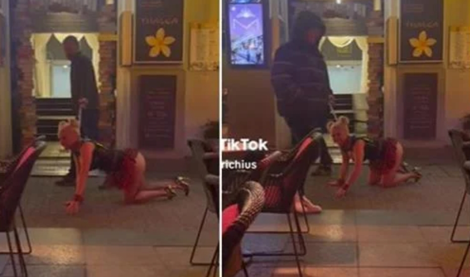 Шок снимка од Загреб се шири на социјалните мрежи: Маж на синџир води жена која оди како куче (ФОТО